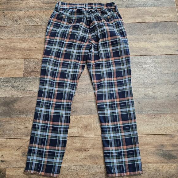 American Eagle Outfitters Super Hi-Rise Skinny Trouser Blue Plaid Ankle Pants 2 - Picture 9 of 13
